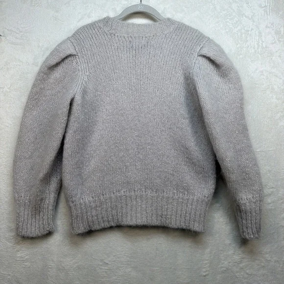 Isabel Marant Mohair Sweater Beige Fuzzy Crew Neck Merino Blend Size 38 - Picture 8 of 9